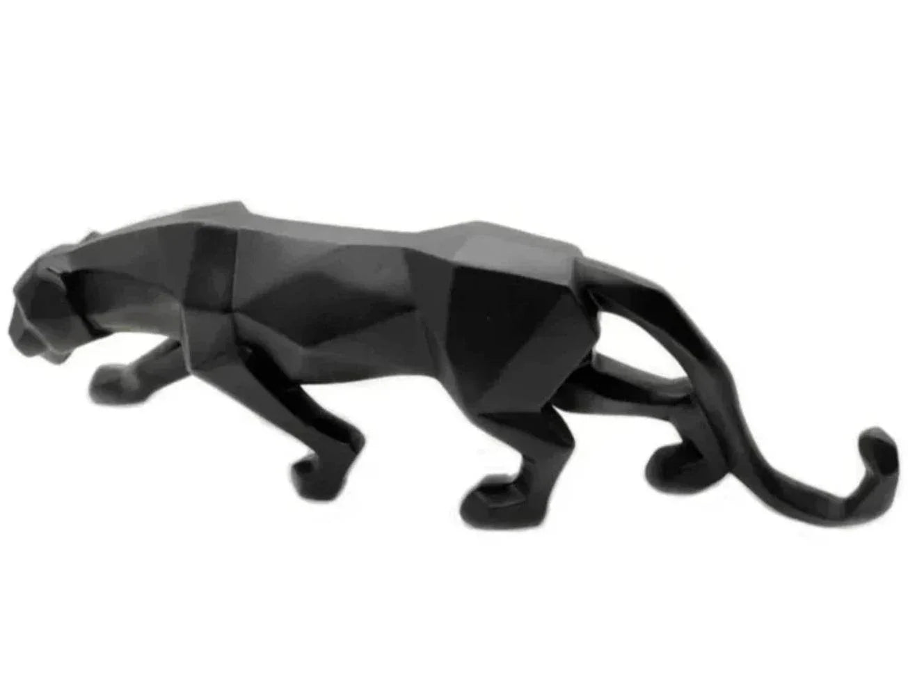 Abstract Panther Statue with Geometric Pattern, close-up view - House Of Avana