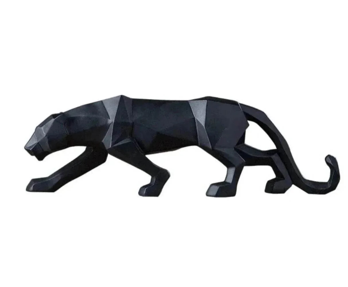 Abstract Panther Statue with Geometric Pattern, detail shot - House Of Avana