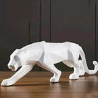 Abstract Panther Statue with Geometric Pattern, texture detail - House Of Avana
