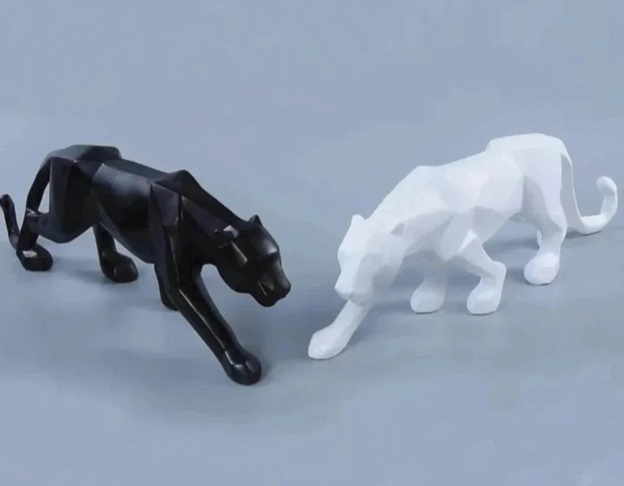 Abstract Panther Statue with Geometric Pattern, top view - House Of Avana