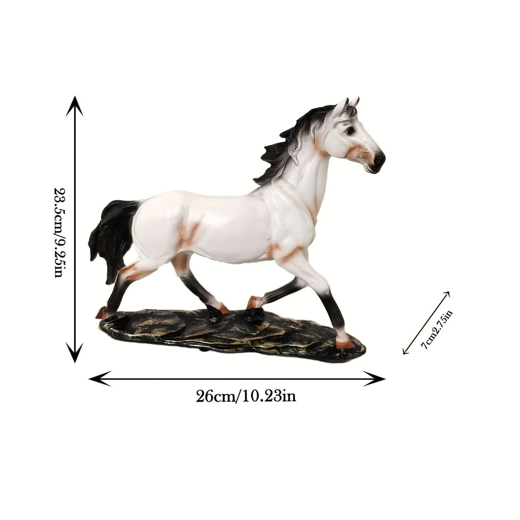Abstract Horse Statue - Modern Black Sculpture, side view - House Of Avana
