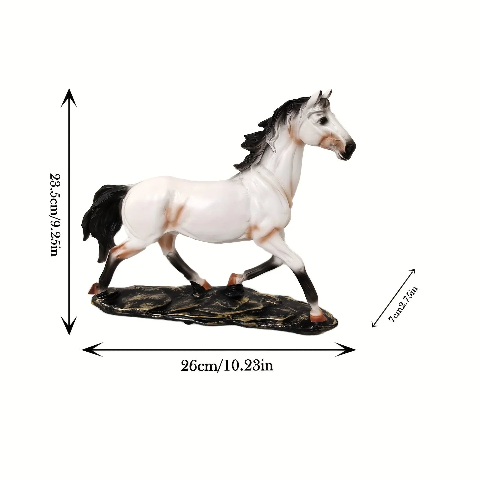 Abstract Horse Statue - Modern Black Sculpture, side view - House Of Avana