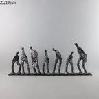 Seven People Black Cast Iron Figures Sculpture Desk Decoration Crafts Ornaments Abstract Characters Statue Room Aesthetic Decor - House Of Avana