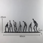 Seven People Black Cast Iron Figures Sculpture Desk Decoration Crafts Ornaments Abstract Characters Statue Room Aesthetic Decor - House Of Avana