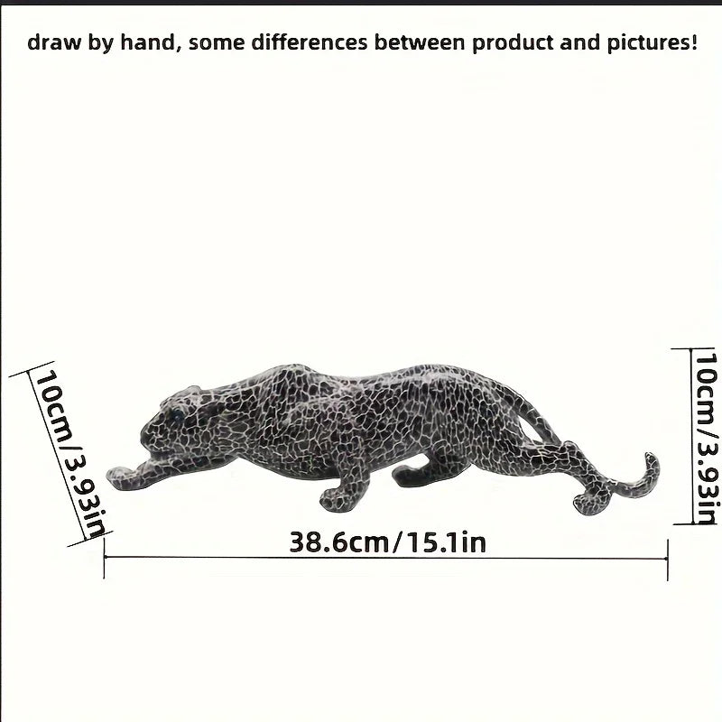 Abstract Leopard Sculpture - Gold Finish, side view - House Of Avana