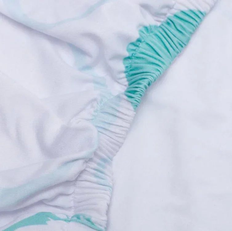 Abstract Peach Diamond Patterns - Minky / Jersey Crib Sheets, side view - House Of Avana