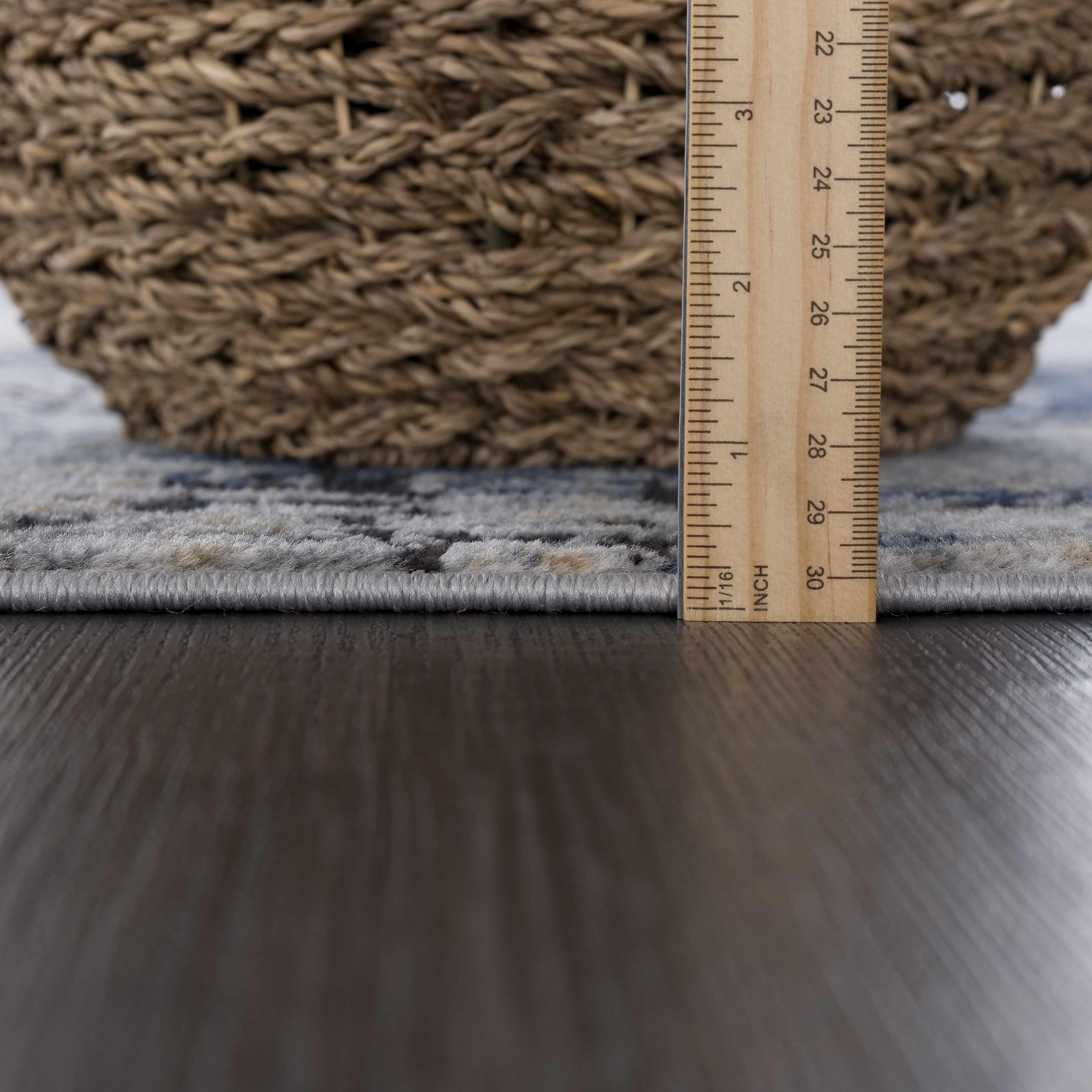 Campsall Gray&blue Abstract Area Rug - House Of Avana