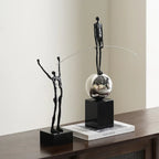 Abstract Sculpture - Acrobatic Figurine Gold Finish, front view - House Of Avana
