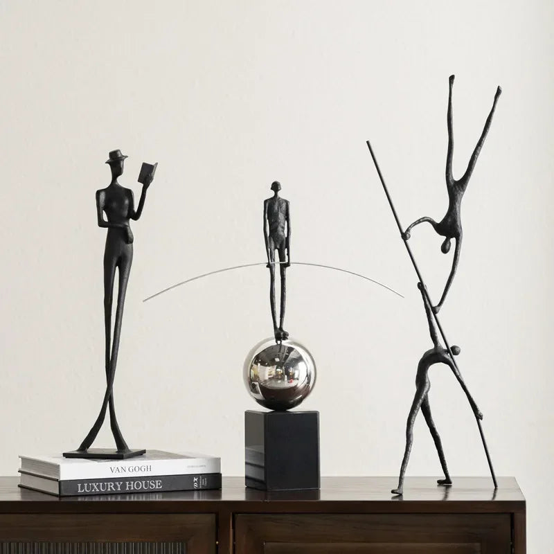 Abstract Sculpture - Acrobatic Figurine Gold Finish, detail shot - House Of Avana