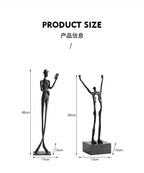 Abstract Sculpture - Acrobatic Figurine Gold Finish, angled view - House Of Avana