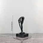 Of Cast Iron Abstract Human-shaped Sculpture Art - Marble Base, Indoor and Outdoor Home Decor, Suitable... - House Of Avana