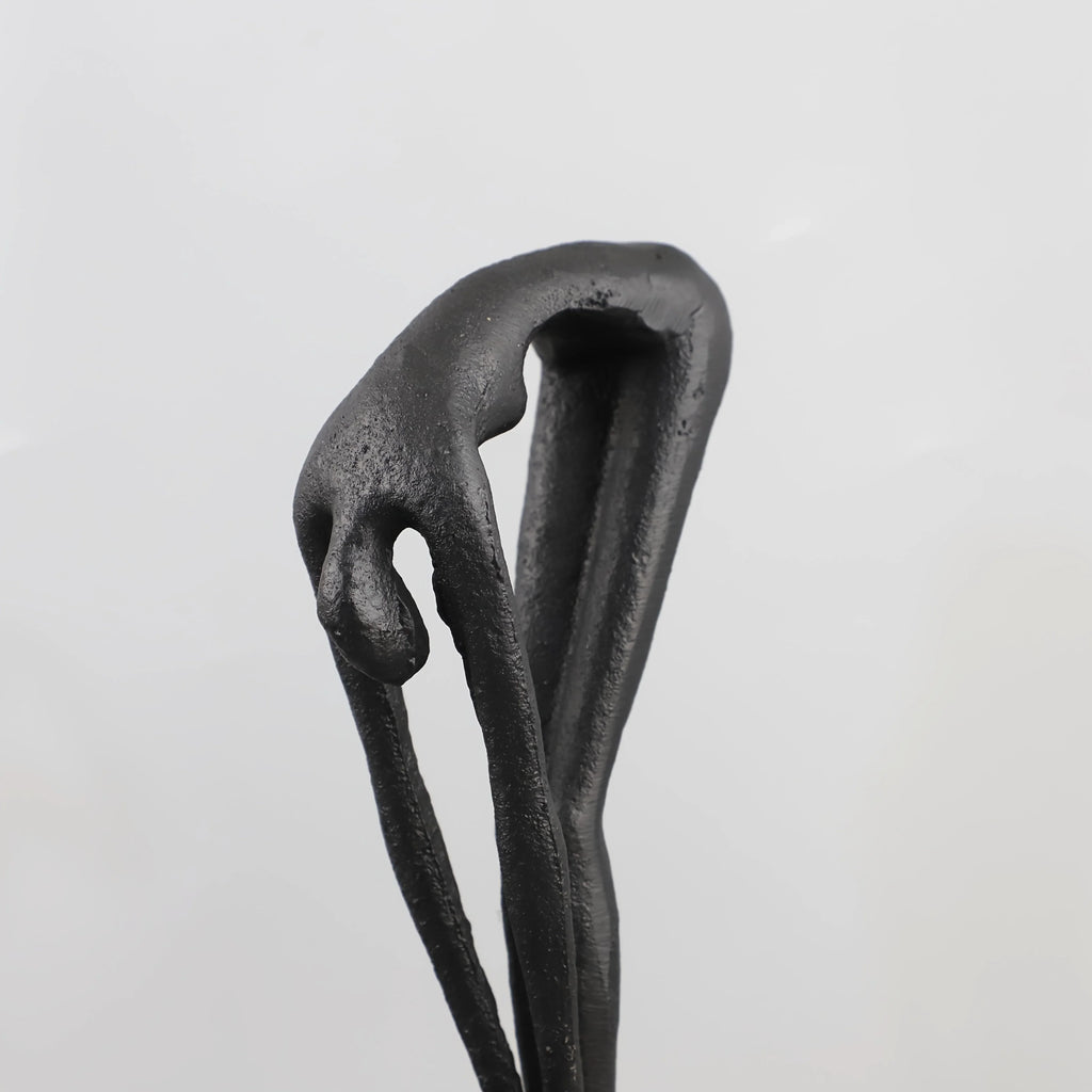 Of Cast Iron Abstract Human-shaped Sculpture Art - Marble Base, Indoor and Outdoor Home Decor, Suitable... - House Of Avana