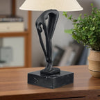 Of Cast Iron Abstract Human-shaped Sculpture Art - Marble Base, Indoor and Outdoor Home Decor, Suitable... - House Of Avana