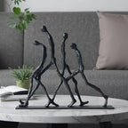 Metal Abstract Humanoid Sculpture Art Piece - Modern Minimalist Ascending Figures, Durable Metal Indoor... - House Of Avana