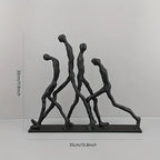 Metal Abstract Humanoid Sculpture Art Piece - Modern Minimalist Ascending Figures, Durable Metal Indoor... - House Of Avana