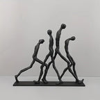 Metal Abstract Humanoid Sculpture Art Piece - Modern Minimalist Ascending Figures, Durable Metal Indoor... - House Of Avana