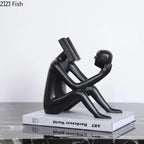 Book Reader Figure Sculpture Room Aesthetic Decor Creative Character Resins Crafts Abstract Figures... - House Of Avana