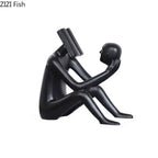 Book Reader Figure Sculpture Room Aesthetic Decor Creative Character Resins Crafts Abstract Figures... - House Of Avana