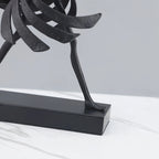 Abstract Metal with Marble Base, Skirt Goddess Human Figure Sculpture Artwork, Suitable for Living Room,... - House Of Avana