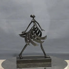 Abstract Metal with Marble Base, Skirt Goddess Human Figure Sculpture Artwork, Suitable for Living Room,... - House Of Avana