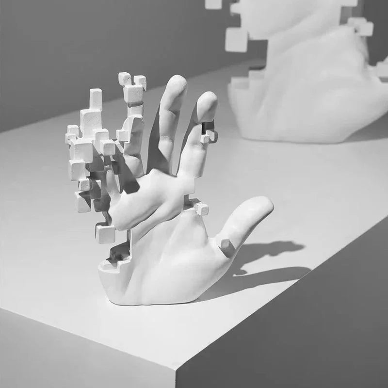 Modern Abstract Sculpture - 20cm Mosaic Figurine, angled view - House Of Avana