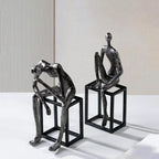 Abstract Figure Sculpture - Modern Thinker Figurine, back view - House Of Avana