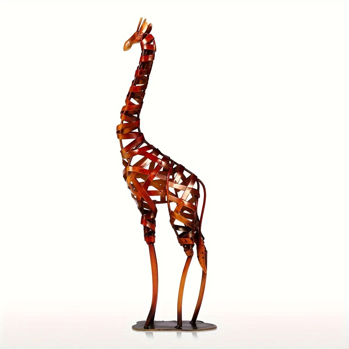 Handmade Woven Iron Giraffe, Abstract Metal Animal Sculpture Home Decoration Ornament, Original Design,... - House Of Avana
