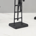 Abstract Sculpture - Metal Silver Climbing Stairs Design, texture detail - House Of Avana