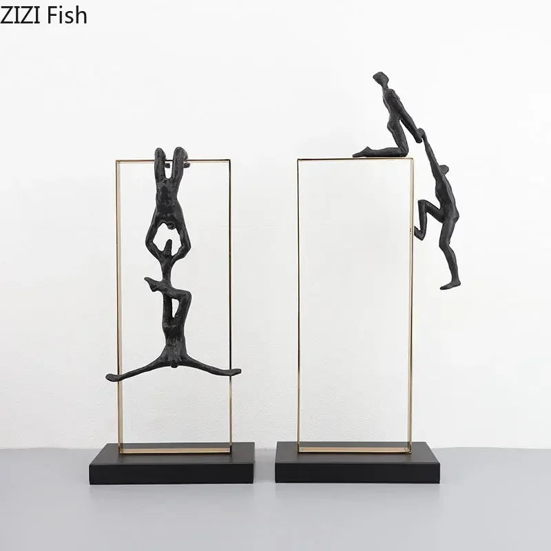 Bungee Jumping Extreme Athlete Figures Sculpture Climbing Character Resins Statue Abstract Crafts Desk... - House Of Avana