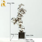 61cm Modern Art Metal Sculpture Stainless Steel High Polished Ball Statue Abstract Stainless Steel... - House Of Avana