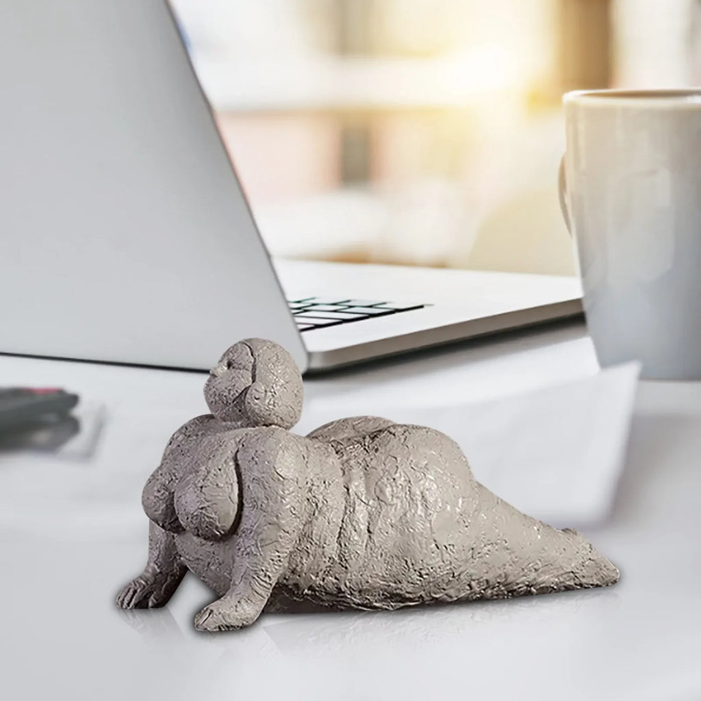 Abstract Sculpture Graceful Yoga Fat Woman Artwork Bedroom Living Room Home Decoration Ornaments Resin... - House Of Avana