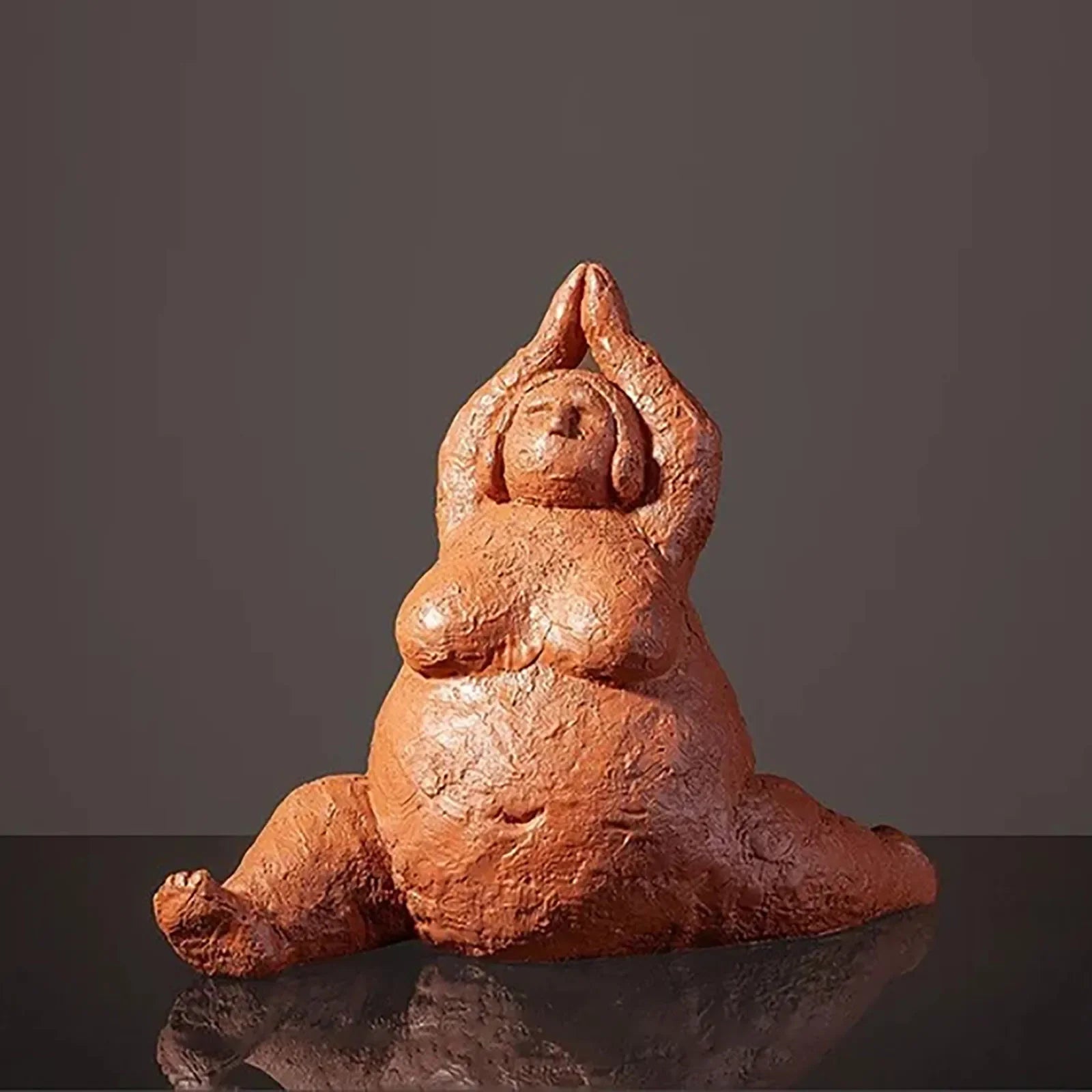 Abstract Sculpture Graceful Yoga Fat Woman Artwork Bedroom Living Room Home Decoration Ornaments Resin... - House Of Avana