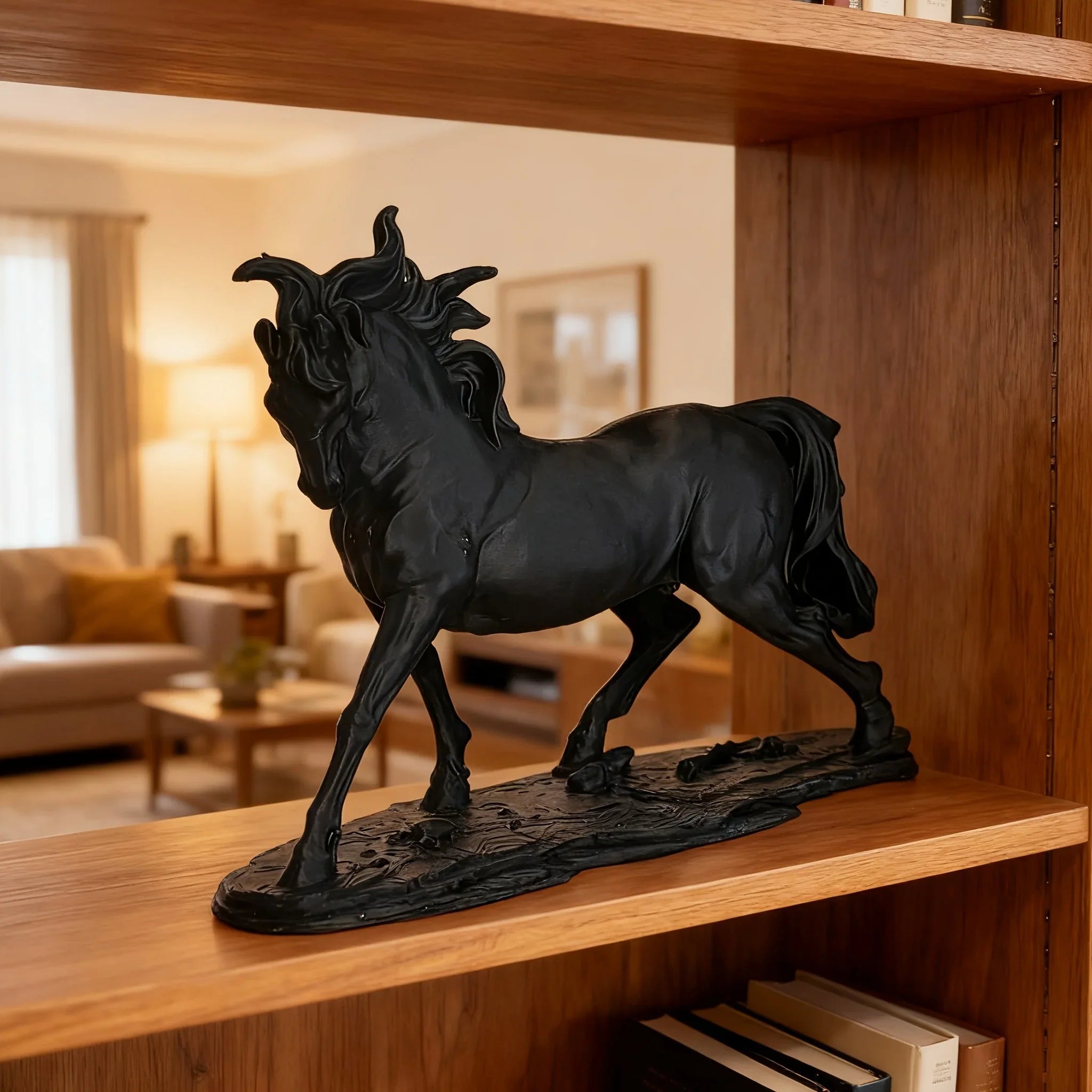 Elegant Walking Horse Statue | Abstract Resin Decor for Living Room, Office Desk, and Wine Cabinet -... - House Of Avana