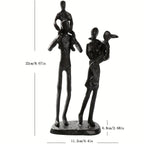 Charming Cast Iron Family of Four Statue - Abstract Home Decor Sculpture for Living Room, Bedroom,... - House Of Avana