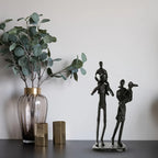 Charming Cast Iron Family of Four Statue - Abstract Home Decor Sculpture for Living Room, Bedroom,... - House Of Avana
