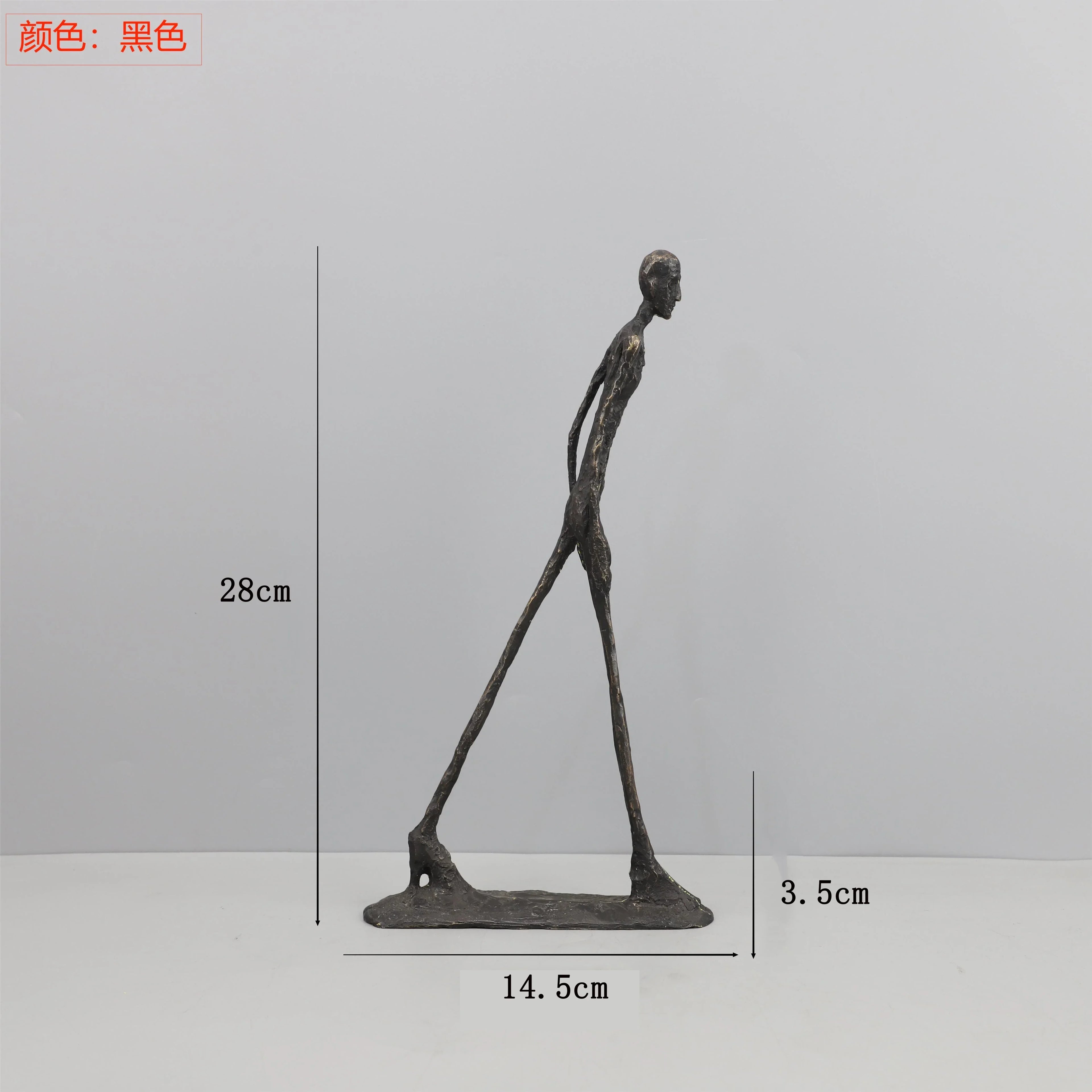 Abstract Statue - Dancing Girl Iron Finish, angled view - House Of Avana