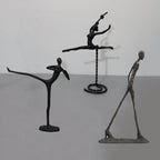Abstract Statue - Dancing Girl Iron Finish, front view - House Of Avana