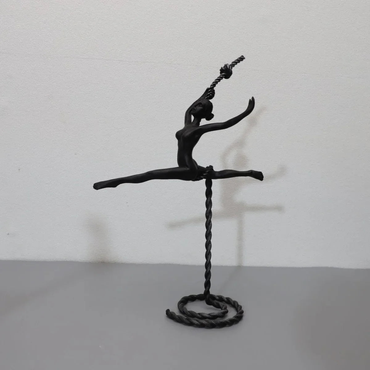 Abstract Statue - Dancing Girl Iron Finish, side view - House Of Avana