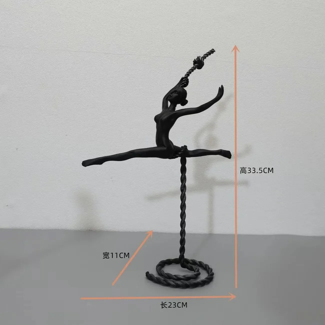 Abstract Statue - Dancing Girl Iron Finish, texture detail - House Of Avana