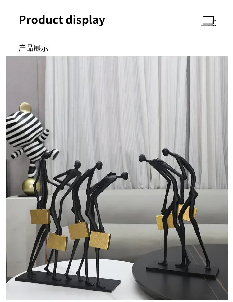 Abstract Statue - Modern Black Pedestal, texture detail - House Of Avana