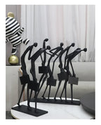 Abstract Statue - Modern Black Pedestal, dimensions view - House Of Avana