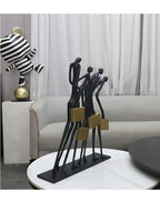 Abstract Statue - Modern Black Pedestal, alternate view - House Of Avana