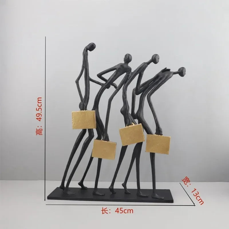 Abstract Statue - Modern Black Pedestal, alternate view - House Of Avana