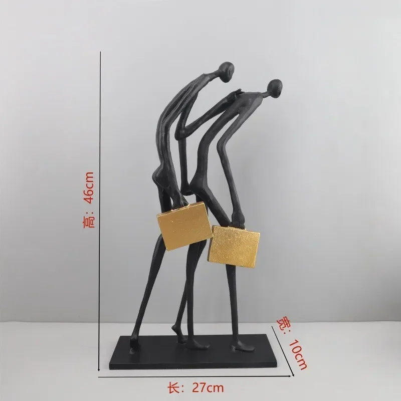 Abstract Statue - Modern Black Pedestal, alternate view - House Of Avana