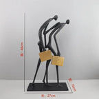 Abstract Statue - Modern Black Pedestal, alternate view - House Of Avana