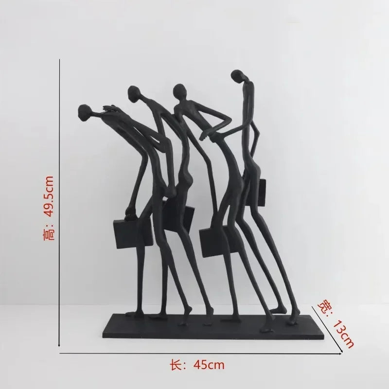 Abstract Statue - Modern Black Pedestal, alternate view - House Of Avana