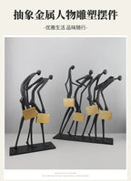 Abstract Statue - Modern Black Pedestal, lifestyle image - House Of Avana