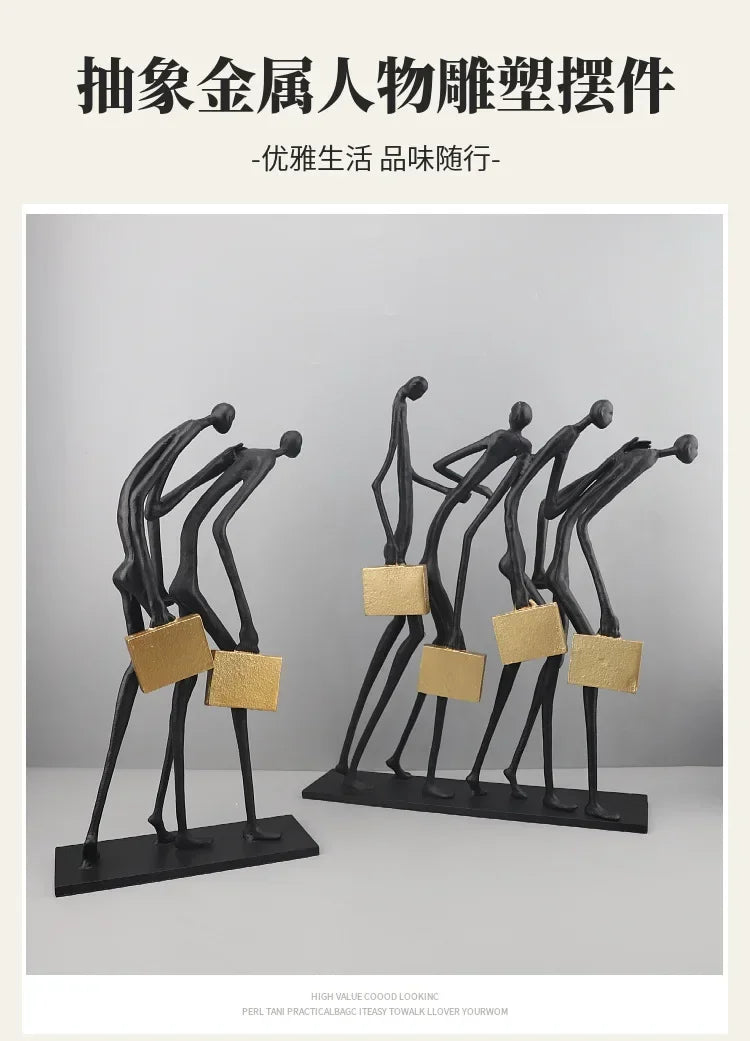Abstract Statue - Modern Black Pedestal, lifestyle image - House Of Avana