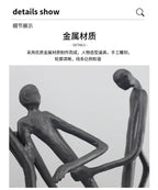 Abstract Statue - Modern Black Pedestal, angled view - House Of Avana