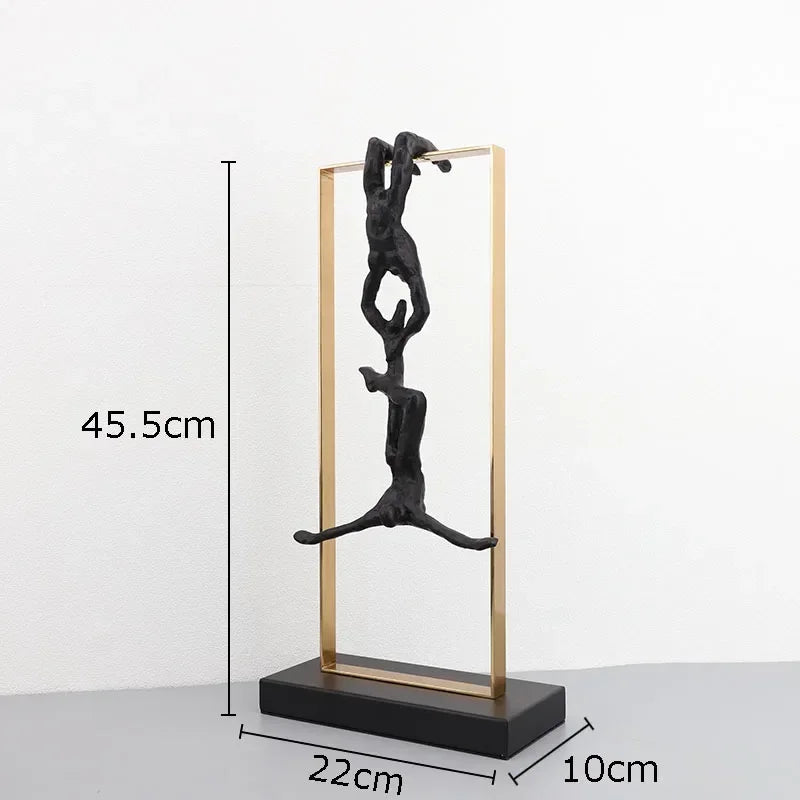 Abstract Climbing Figure - Modern Desk Statue, angled view - House Of Avana